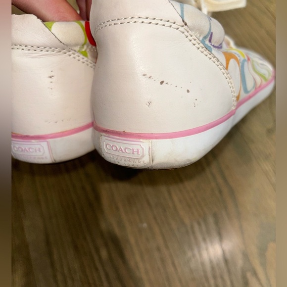 Coach Barrett Low Top Multicolor Logo Sneakers women’s size 9 - Picture 6 of 8